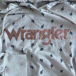 Wrangler sweatshirt hoodie cactus shirt long sleeve cowboy western retro rose L